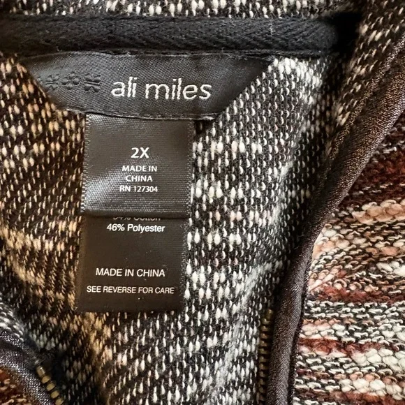 Ali Miles Hooded Zip-Up Sweater Jacket | Size 2X - Picture 3 of 4